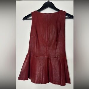 Alice + Oliver Red and Black Leather Blouse
